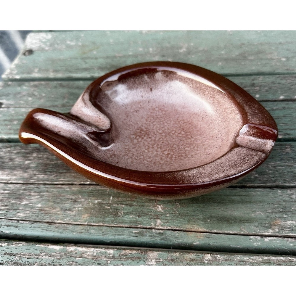 Vintage Frankoma Pottery Plainsman Free Form Ashtray # 452 Brown